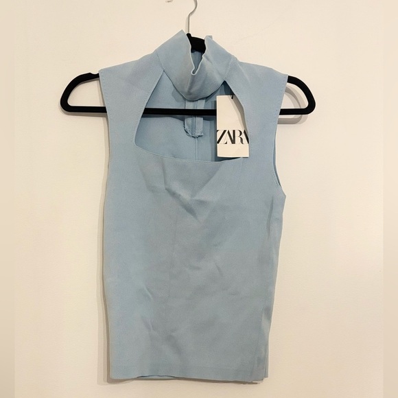 Zara Tops - Zara Sky Blue Sleeveless Top